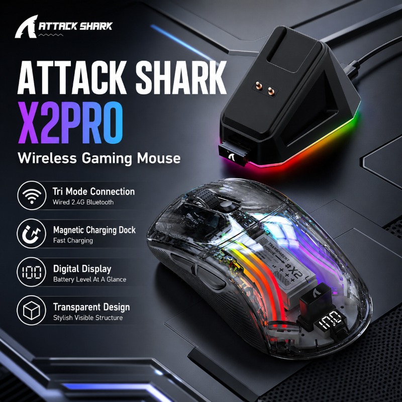 Gaming Console Buttons - ATTACK SHARK X2/X2PRO Wireless Gaming Mouse