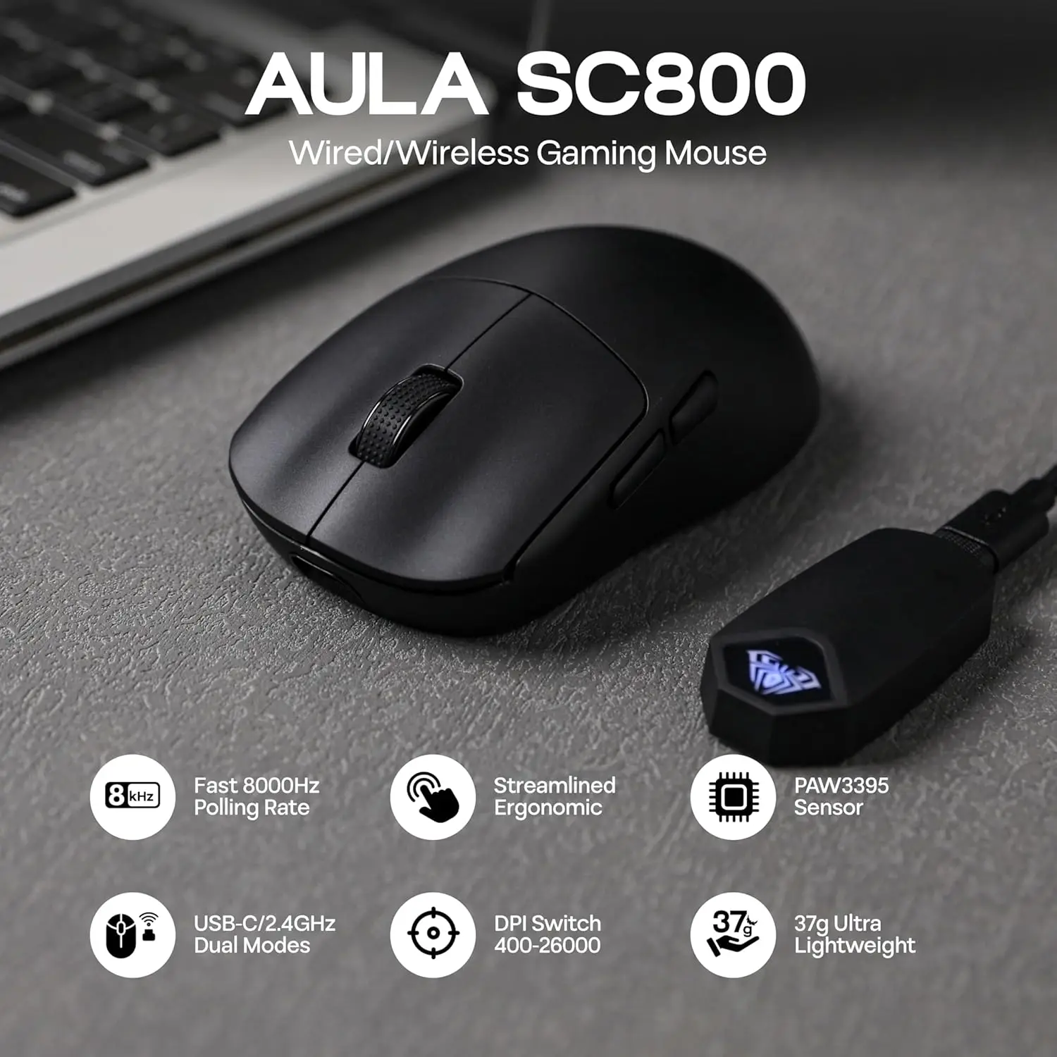 AULA SC800 Gaming Mouse USB-C  - Gaming Console Buttons recension och pris